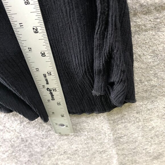 Lauren Ralph Lauren Crinkle Tunic Coverup Top Dress Womens XS Black (4) V-Neck - Picture 6 of 10